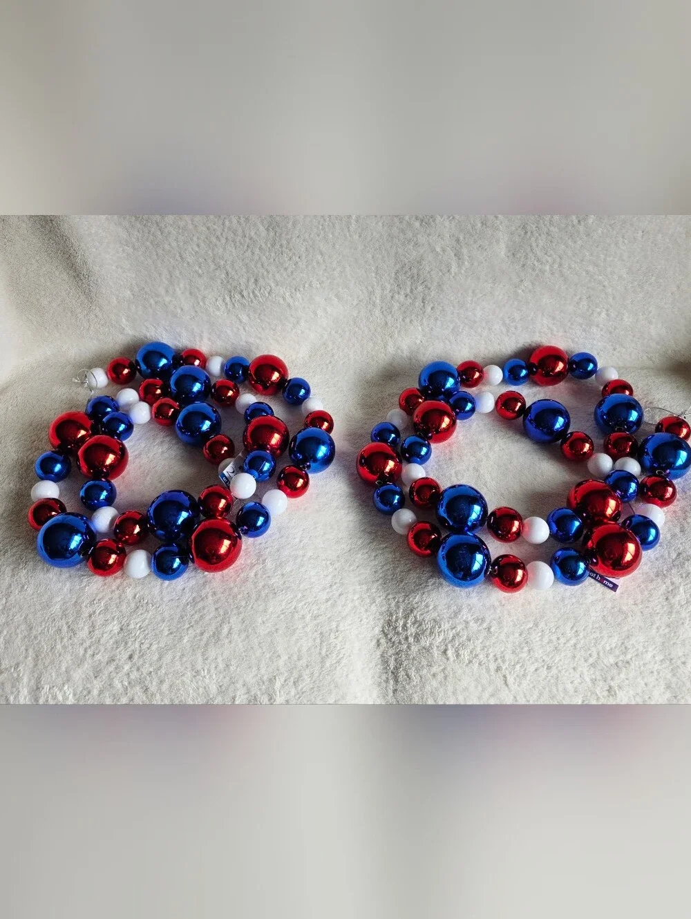 Bundle of 2 new Patriotic 4th of July Red White & Blue Ornament Garland, 72